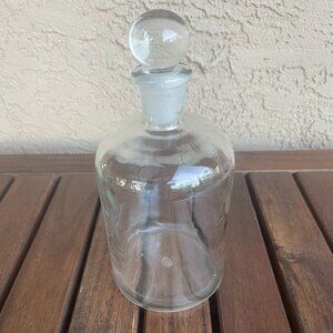 Vintage Apothecary Chemist Ground-Neck Bottle + Ground Stopper 8.75"H